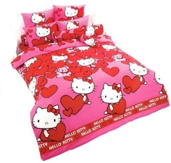 Toto Cartoon ชุดเครื่องนอน ชุดผ้าปู + ผ้านวม 6 ฟุต 5 ชิ้น คิตตี้ รุ่น KT18 - Pink Toto Cartoon ชุดเครื่องนอน ชุดผ้าปู + ผ้านวม 6 ฟุต 5 ชิ้น คิตตี้ รุ่น KT18 - Pink