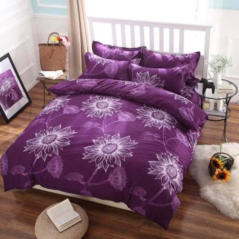 Lily ผ้าปูที่นอน 6 ฟุต 5 ชิ้น + ผ้านวม เกรดเอ รุ่น PR031 (สีม่วงเข้ม) Lily ผ้าปูที่นอน 6 ฟุต 5 ชิ้น + ผ้านวม เกรดเอ รุ่น PR031 (สีม่วงเข้ม)