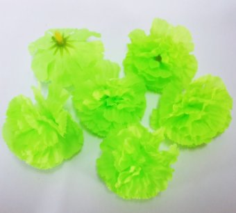 Dokpikul-หัวดอกดาวเรืองหรือดอกคาร์เนชั่น ดอกไม้ปลอม ดอกไม้ผ้าประดิษฐ์ ขนาด 5.5ซม.แพค 100ดอก-สีเขียวสะท้อน Dokpikul-หัวดอกดาวเรืองหรือดอกคาร์เนชั่น ดอกไม้ปลอม ดอกไม้ผ้าประดิษฐ์ ขนาด 5.5ซม.แพค 100ดอก-สีเขียวสะท้อน