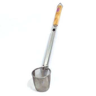 Thai Sytle ลวกเส้นเส้นก๋วยเตี๋ยวสเตนเลสด้ามไม้ขนาด11ซม - Silver Thai Sytle ลวกเส้นเส้นก๋วยเตี๋ยวสเตนเลสด้ามไม้ขนาด11ซม - Silver