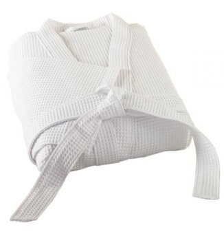 CB Cotton เสื้อคลุมอาบน้ำวัฟเฟิล - White CB Cotton เสื้อคลุมอาบน้ำวัฟเฟิล - White