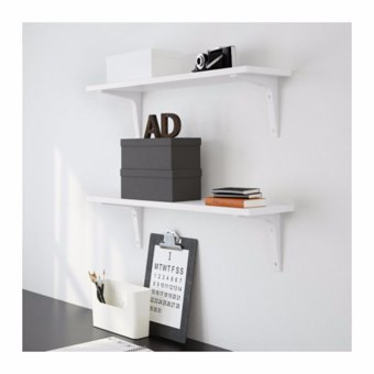 ชั้นไม้แขวนผนัง พร้อมขาฉากรับสีขาว ขนาด 19x79ซม. HappyHome(White) ชั้นไม้แขวนผนัง พร้อมขาฉากรับสีขาว ขนาด 19x79ซม. HappyHome(White)