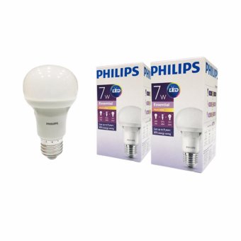 Philips หลอด Essential LED bulb 7 วัตต์ ขั้ว E27 ฟิลิปส์ แสงวอร์มไวท์ (2ดวง) Philips หลอด Essential LED bulb 7 วัตต์ ขั้ว E27 ฟิลิปส์ แสงวอร์มไวท์ (2ดวง)