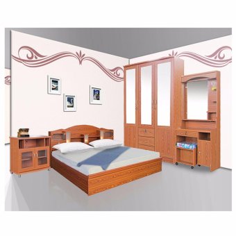 RF Furniture ชุดห้องนอนA4 5 ฟุต เตียง 5 ฟุต + ตู้เสื้อผ้า 3 บาน + โต๊ะแป้ง 70 cm + ตู้วางทีวี + ที่นอนสปริง ( สัก ) RF Furniture ชุดห้องนอนA4 5 ฟุต เตียง 5 ฟุต + ตู้เสื้อผ้า 3 บาน + โต๊ะแป้ง 70 cm + ตู้วางทีวี + ที่นอนสปริง ( สัก )