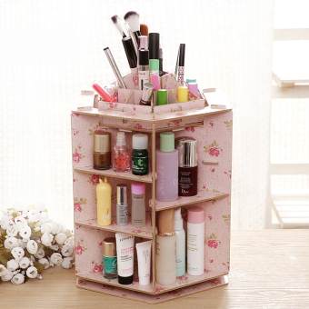 ชั้นวางเครื่องสำอางหมุนได้ 360 องศา DIY Storage Box (ลายกุหลาบ) ชั้นวางเครื่องสำอางหมุนได้ 360 องศา DIY Storage Box (ลายกุหลาบ)