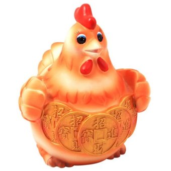 LEE TAI FU ตุ๊กตาเซรามิคไก่อุ้มเหรียญทอง (สีส้ม) LEE TAI FU ตุ๊กตาเซรามิคไก่อุ้มเหรียญทอง (สีส้ม)