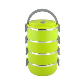 HS Circular Stainless Steel Lunch Box ปิ่นโตสูญญากาศ ทรงกลม 4 ชั้น (Green) HS Circular Stainless Steel Lunch Box ปิ่นโตสูญญากาศ ทรงกลม 4 ชั้น (Green)