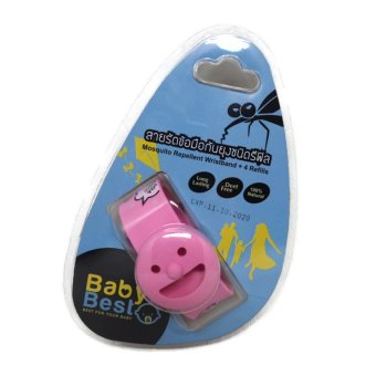 Baby Best สายรัดข้อมือกันยุง สีชมพู พร้อมรีฟิล 4 ก้อน Baby Best สายรัดข้อมือกันยุง สีชมพู พร้อมรีฟิล 4 ก้อน