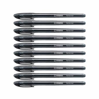 STABILO Performer ปากกาลูกลื่นเจล หัวปากกา Fine 0.38 mm. ชุด 10 ด้าม - Black STABILO Performer ปากกาลูกลื่นเจล หัวปากกา Fine 0.38 mm. ชุด 10 ด้าม - Black