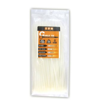 IPM Nylon Cable Tie ยาว8นิ้ว แพ็คถุง100เส้น สีขาว IPM Nylon Cable Tie ยาว8นิ้ว แพ็คถุง100เส้น สีขาว