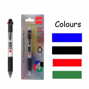 CELLO ปากกาลูกลื่น 4 สี ในด้ามเดียว (สีน้ำเงิน สีแดง สีเขียว สีดำ) 4 Color Pen Ball Point 4 in 1 Multicolor Red Green Black Blue CELLO ปากกาลูกลื่น 4 สี ในด้ามเดียว (สีน้ำเงิน สีแดง สีเขียว สีดำ) 4 Color Pen Ball Point 4 in 1 Multicolor Red Green Black Blue