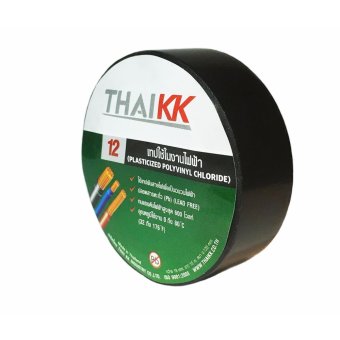 THAI KK เทปพันสายไฟ เทปกาวขนาด 19 มม. x 10 เมตร รุ่น KK Green 12 - สีดำ (ขายยกลัง 100 ม้วน) THAI KK เทปพันสายไฟ เทปกาวขนาด 19 มม. x 10 เมตร รุ่น KK Green 12 - สีดำ (ขายยกลัง 100 ม้วน)