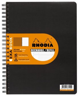 Rhodia กระดาษรีฟิล 80 แผ่น 160 หน้า สำหรับ Rhodia EXABOOK A4 (ปกสีดำ) Rhodia กระดาษรีฟิล 80 แผ่น 160 หน้า สำหรับ Rhodia EXABOOK A4 (ปกสีดำ)