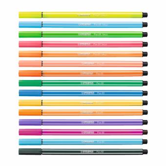 STABILO Pen 68 ปากกาสีหมึกน้ำ Fibre-Tip Pen สีเข้ม+สีนีออน ชุด 15 สี STABILO Pen 68 ปากกาสีหมึกน้ำ Fibre-Tip Pen สีเข้ม+สีนีออน ชุด 15 สี