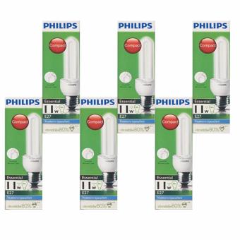 Philips Essential แพ๊คหลอดประหยัด รูปตะเกียบ 11W E27 แสง DL x 6 ดวง Philips Essential แพ๊คหลอดประหยัด รูปตะเกียบ 11W E27 แสง DL x 6 ดวง