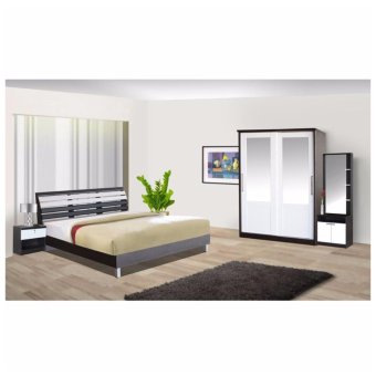 RF Furniture ชุดห้องนอนระแนง 5 ฟุต เตียง 5 ฟุต + ตู้เสื้อผ้าบานเลือน 120 cm + โต๊ะแป้งยืน 60 cm + ตู้ข้างเตียง + ที่นอนสปริง ( สีโอ๊ค / ขาว ) RF Furniture ชุดห้องนอนระแนง 5 ฟุต เตียง 5 ฟุต + ตู้เสื้อผ้าบานเลือน 120 cm + โต๊ะแป้งยืน 60 cm + ตู้ข้างเตียง + ที่นอนสปริง ( สีโอ๊ค / ขาว )