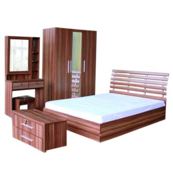 RF Furniture ชุดห้องนอนDD 6 ฟุต เตียง 6 ฟุต + ตู้เสื้อผ้า135cm + โต๊ะแป้ง 80 ชม + ตู้ข้างเตียง+ ที่นอนสปริง ( สีวอลนัท ) RF Furniture ชุดห้องนอนDD 6 ฟุต เตียง 6 ฟุต + ตู้เสื้อผ้า135cm + โต๊ะแป้ง 80 ชม + ตู้ข้างเตียง+ ที่นอนสปริง ( สีวอลนัท )