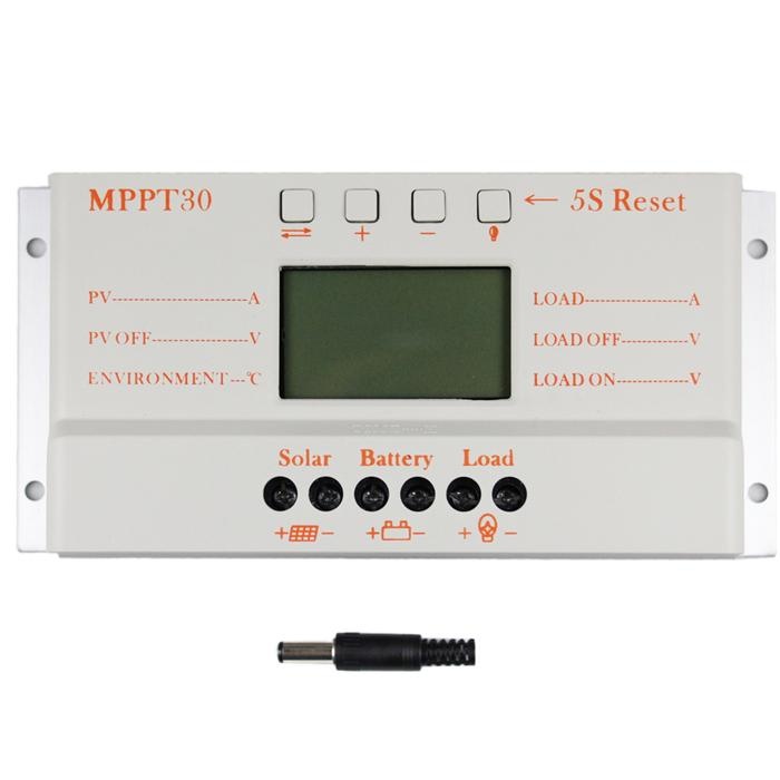 MPPT 30A LCD พลังงานแสงอาทิตย์เครื่องควบคุมการชาร์จ 12 โวลต์ 24 โวลต์สวิทช์อัตโนมัติจอ LCD MPPT30 พลังงานแสงอาทิตย์เครื่องควบคุมการชาร์จ MPPT 30 Charger CONTROLLER สีขาว - INTL