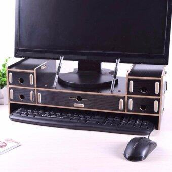 Office desk double-layer drawer Storage Cabinets computer monitorto increase the table multi-function finishing frame - intl Office desk double-layer drawer Storage Cabinets computer monitorto increase the table multi-function finishing frame - intl