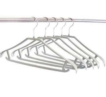 Qizhef 10 Pcs Anti skid clothes hanger for thickening and widening coffee - intl