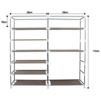 Shoe Rack ชั้นวางรองเท้า 2 บล็อค 6 ชั้น + ผ้าคลุม - สีเทา June 2018 - 4 Shoe Rack ชั้นวางรองเท้า 2 บล็อค 6 ชั้น + ผ้าคลุม - สีเทา - 4
