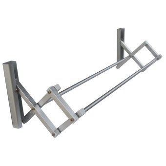 Smarthang ราวตากผ้า อลูมิเนียม 2 เส้น ติดผนัง พับได้ ยืดตรง 100cm