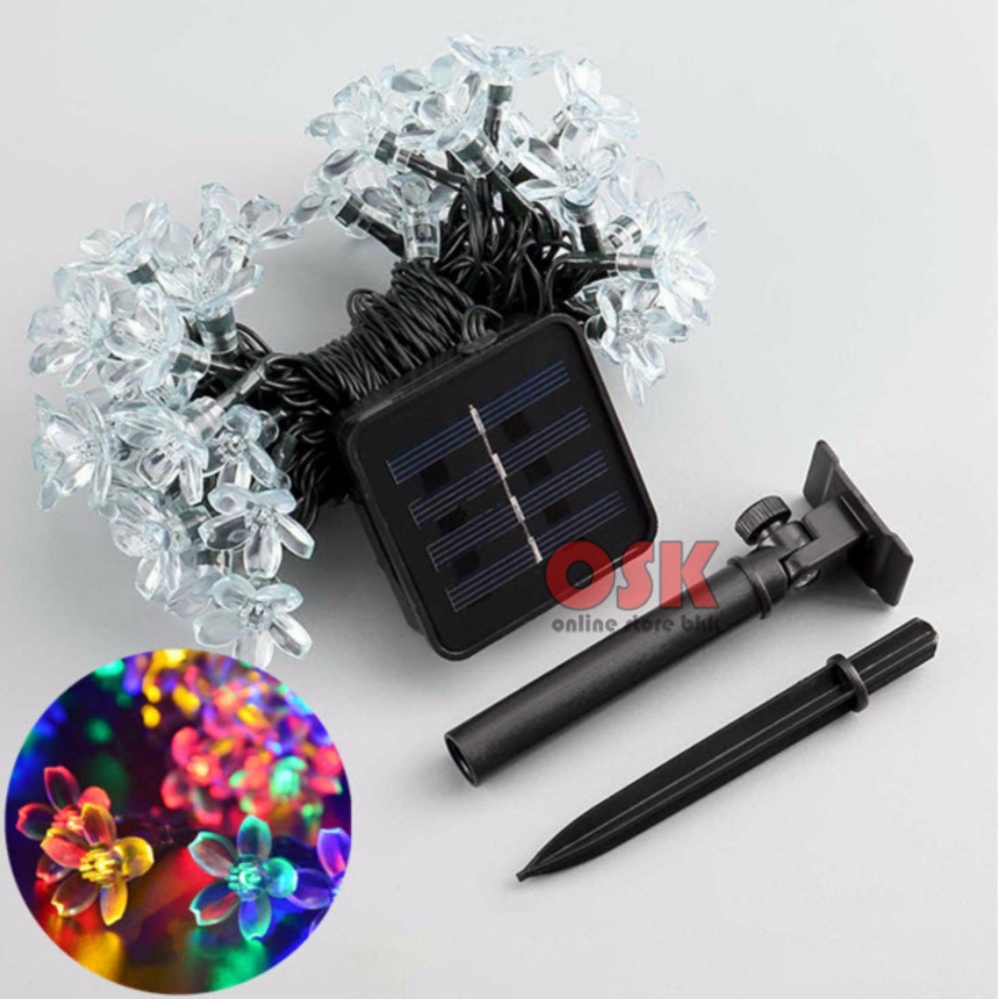 ไฟกระพริบดอกไม้ โซล่าเซลล์ 50LED ปรับ 8 โหมด ไฟกระพริบดอกไม้ โซล่าเซลล์ 50LED ปรับ 8 โหมด