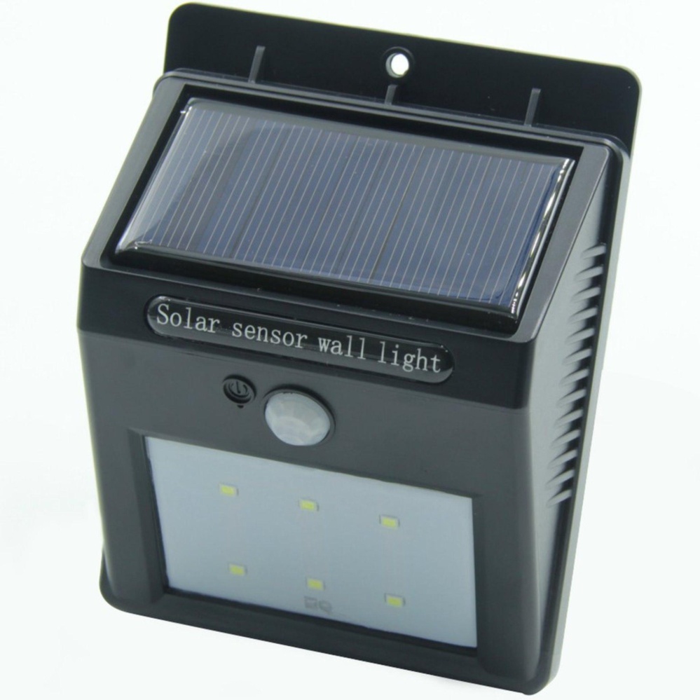 Solar Wall Light 6 LED motion sensor ไฟทางเดินโซลาเซลล์ ไฟติดผนังพลังงานแสงอาทิตย์