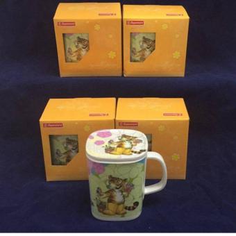 Srithai superware ชุดแก้วทรงสี่เหลี่ยมพร้อมฝา 5 ชิ้น ลายเสือ Srithai superware ชุดแก้วทรงสี่เหลี่ยมพร้อมฝา 5 ชิ้น ลายเสือ