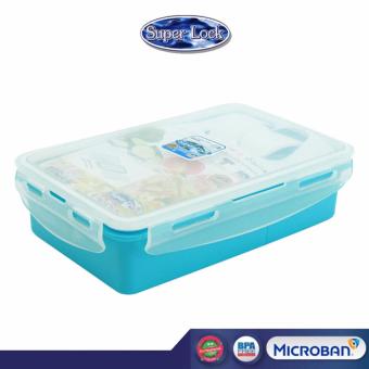 Super Lock กล่องอาหารกลางวัน พร้อมช้อนส้อม 850 ml สีฟ้า รุ่น 6189 Super Lock กล่องอาหารกลางวัน พร้อมช้อนส้อม 850 ml สีฟ้า รุ่น 6189