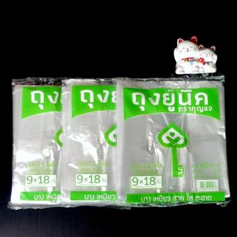 THE KEY ถุงหูหิ้วใส 9x18นิ้ว 3 แพ็ค ถุงไฮโซ LL ใส สะอาด เกรด AAA (500g*3) THE KEY ถุงหูหิ้วใส 9x18นิ้ว 3 แพ็ค ถุงไฮโซ LL ใส สะอาด เกรด AAA (500g*3)