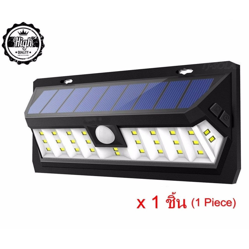 TJ-SOLAR High-Quality Series ไฟพลังงานแสงอาทิตย์ 30 SMD LEDs เซ็นเซอร์จับความเคลื่อนไหว โคมไฟติดผนังกันน้ำ / ไฟรักษาความปลอดภัย /สามารถปรับเวลาแสงได้สามแบบ (แสงสีขาว)