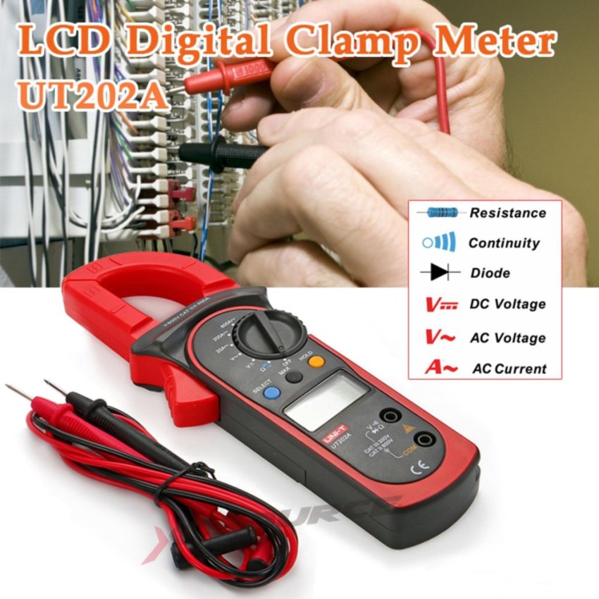 ԨԵŵ UNI-T UT202A LCD Digital Multimeter Clamp MeterTester AC 600A AMPS Voltage