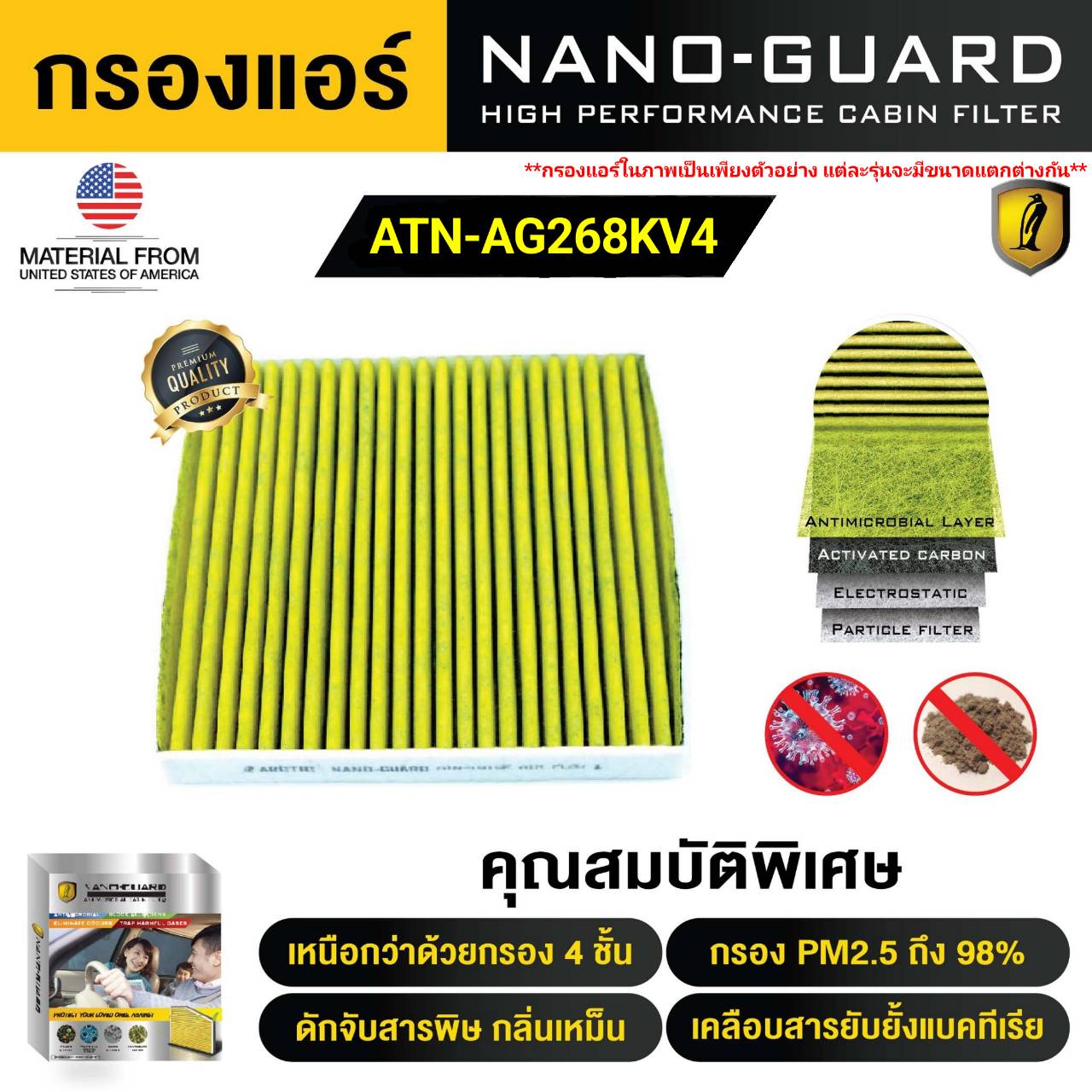 อุปกรณ์ประดับยนต์และชิ้นส่วนยานยนต์ กรองแอร์ Arctic สำหรับ VOLVO V40 2013-2015 รุ่น Nano-Guard (ฆ่าเชื้อโรค + ดูดกลิ่นเหม็น + ดักสารก่อภูมิแพ้) ราคา 2,420 บาท*ส่งฟรี