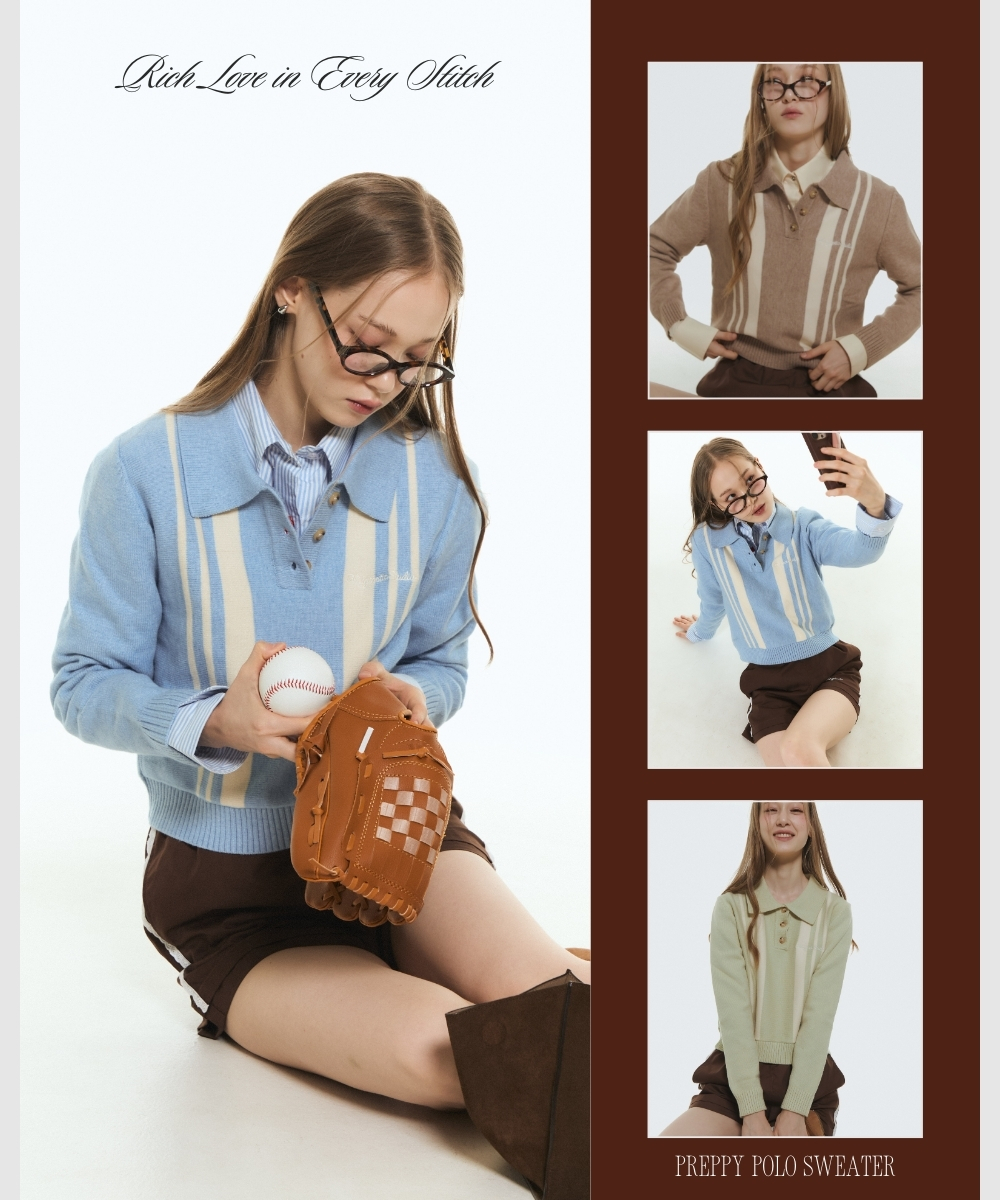 Blingtastic preppy polo tops เสื้อโปโลสเวตเตอร์ ราคา 1,290 บาท*ส่งฟรี