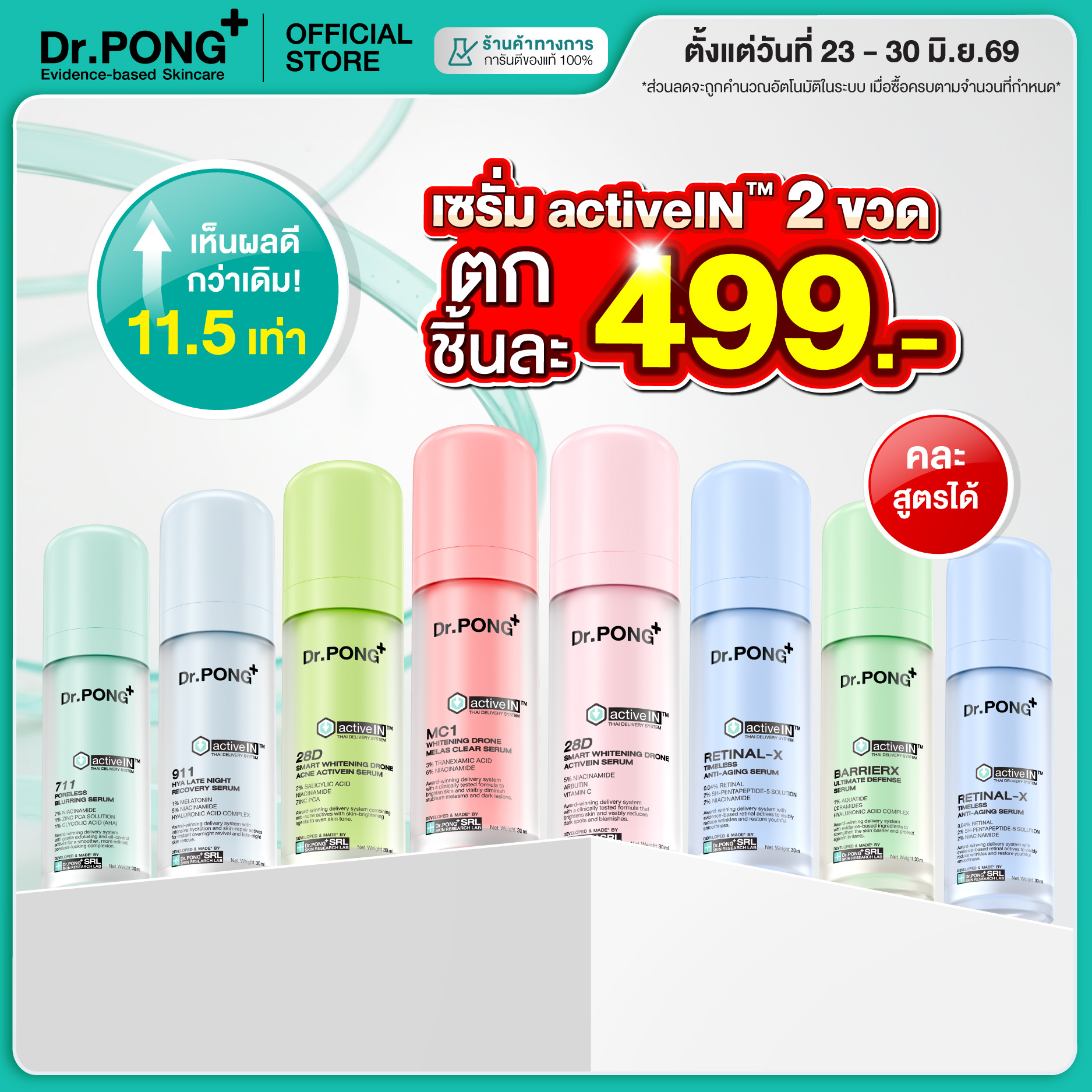 Includes the Best-Selling Serum Gen2 Dr.Pong Activein. ™   Series Serum Is More Effective Than Ever. World-Class Award-Winning Technology. Penetrates into the Skin 11.5 Times More.