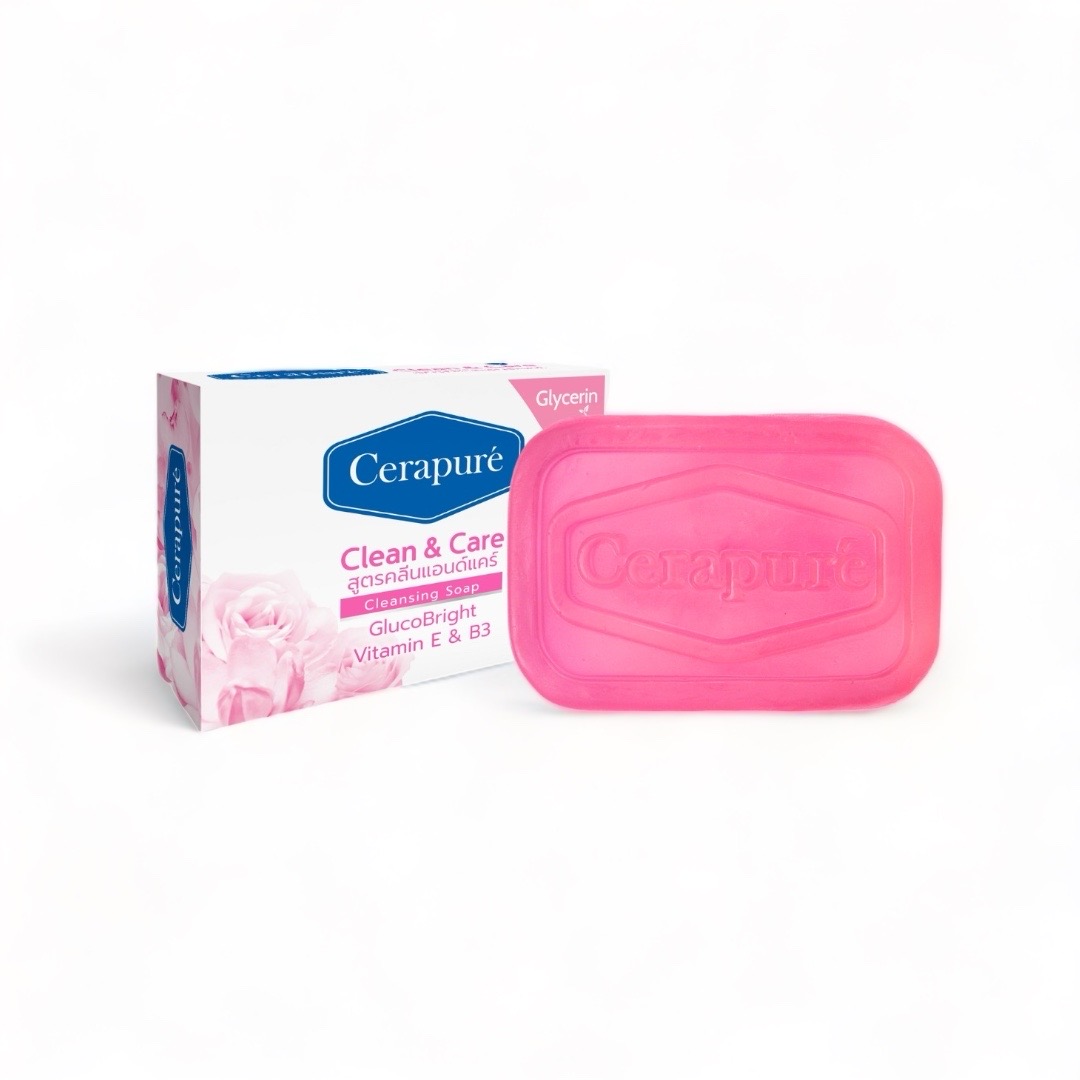 Cerapure (เซราเพียวเร่) สบู่อาบน้ำ ระงับกลิ่นกาย สูตรคลีนแอนด์แคร์ Clean & Care (สีชมพู) ขนาด 85 กรัม ของแท้ พร้อมส่ง ราคา 178 บาท*ส่งฟรี