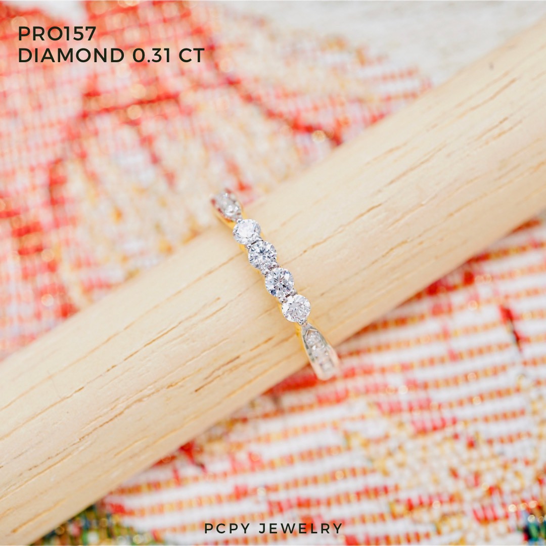 [Pcpy Jewelry] Genuine Diamond Ring with Certificate 💎 Belgian Cut Diamonds, 100 Carats, 9K Pure Gold (37.5% Gold) [9Kpro157] ราคา 21,990 บาท*ส่งฟรี
