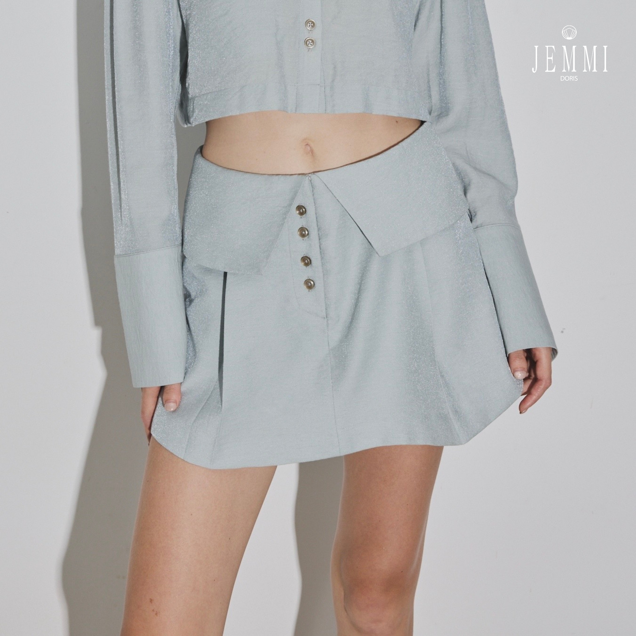 Jemmidoris Skirt with Folded Waistband - Molley Skorts Cloudy Gray ราคา 3,790 บาท*ส่งฟรี
