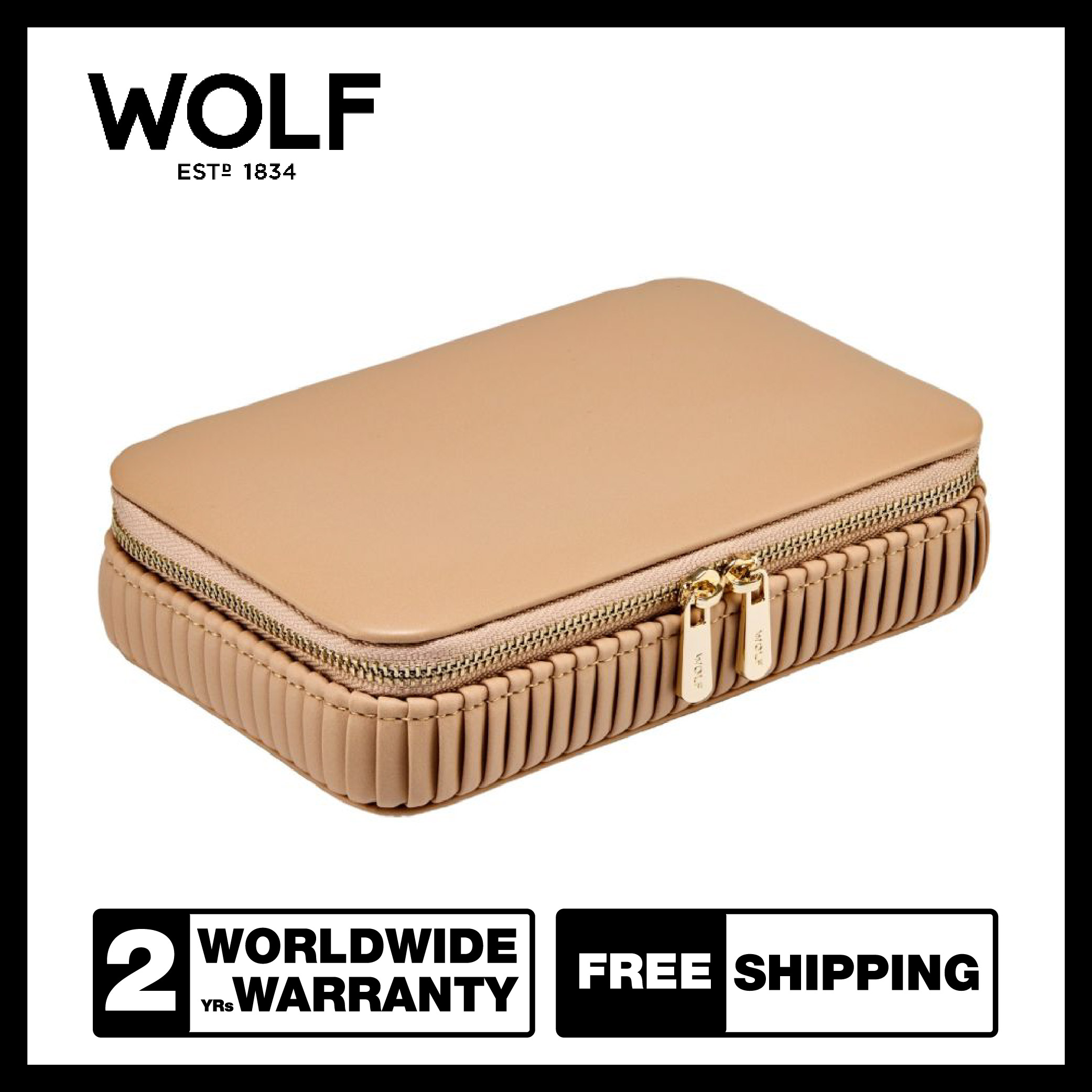 Jewelry Storage Box Wolf1834 Bella Zip Case (Mocha) ราคา 9,600 บาท*ส่งฟรี