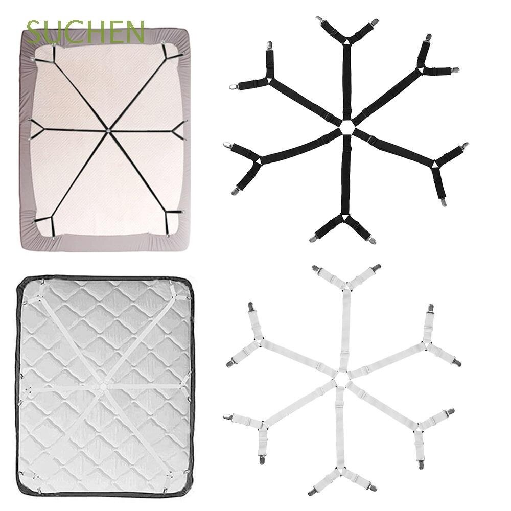 【BHQ FU】คลิปผ้าปูที่นอน สายรัดผ้าปูที่นอน กันลื่น 3 ทาง 6 ด้าน / ที่รัดมุมผ้าปู เซ็ท4ชิ้น ราคา 67 บาท*ส่งฟรี