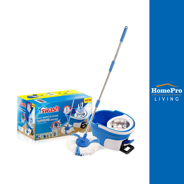 HomePro ชุดอุปกรณ์ถังปั่นพร้อมไม้ม็อบ 7POINT สีฟ้า แบรนด์ SWASH ราคา 1,439 บาท*ส่งฟรี