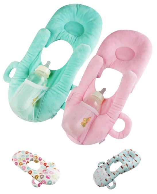 หมอนให้นมเด็ก  มัลติฟังก์ชั่น พร้อมกระเป๋าสำหรับใส่ขวด หมอนรูปตัวยูมี 4 สีให้เลือก    Multi-function Baby Feeding Pillow with Pocket for Bottle, U-Shaped Infant  Pillow, 4 Colors Available