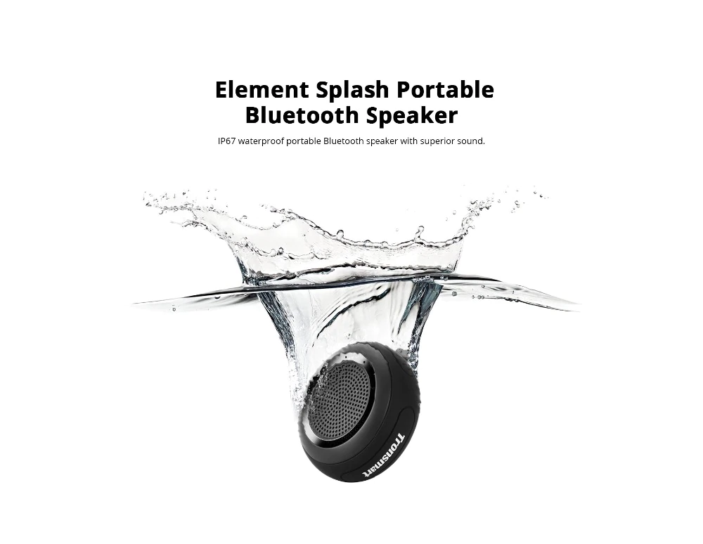 Tronsmart Splash IP67 Waterproof ลำโพงบลูทูธขนาดเล็กกันน้ำIP67แบต