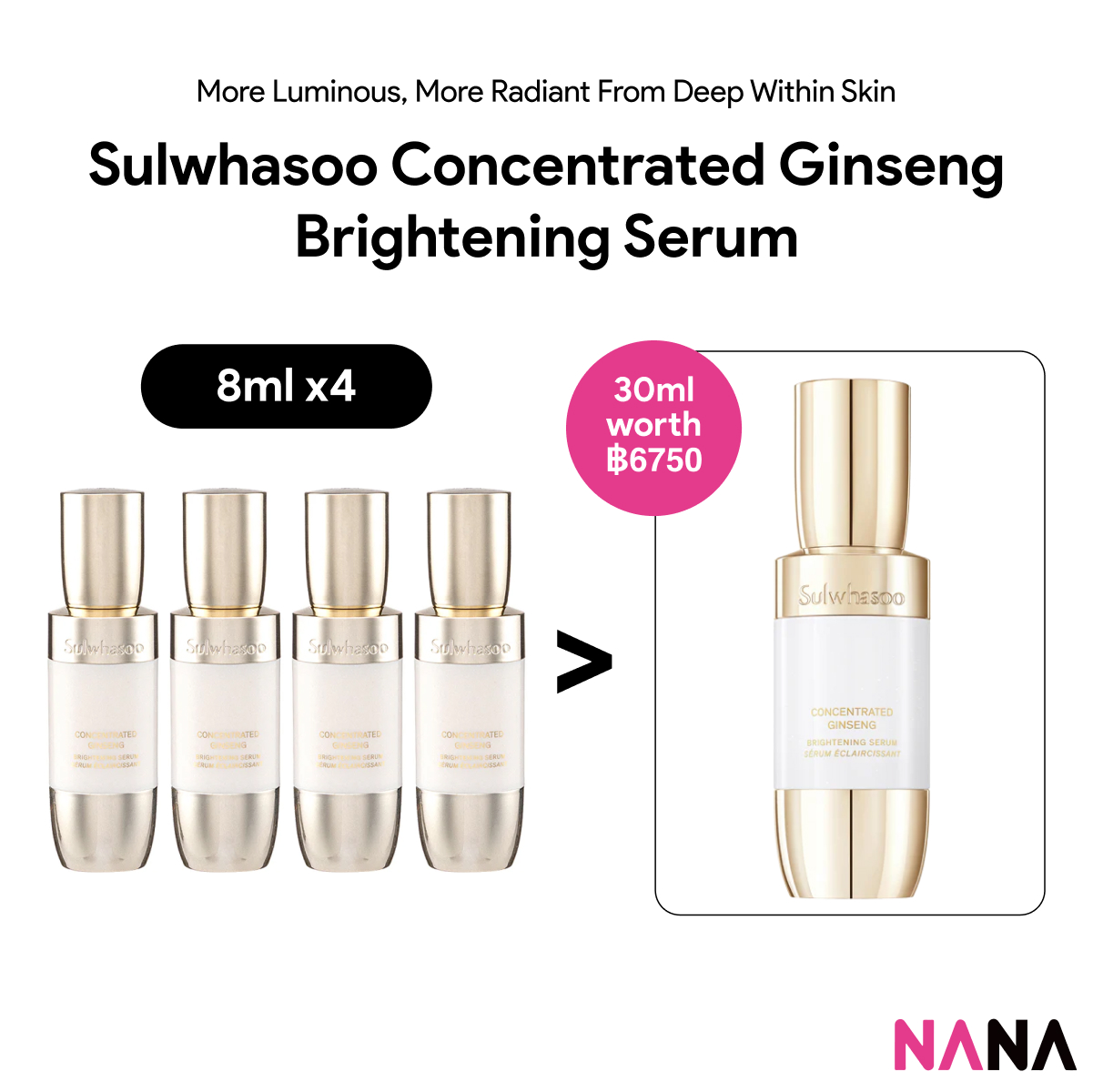 Sulwhasoo Concentrated Ginseng Brightening Serum Sample Pack (8ml x 2/4) ราคา 920 บาท*ส่งฟรี