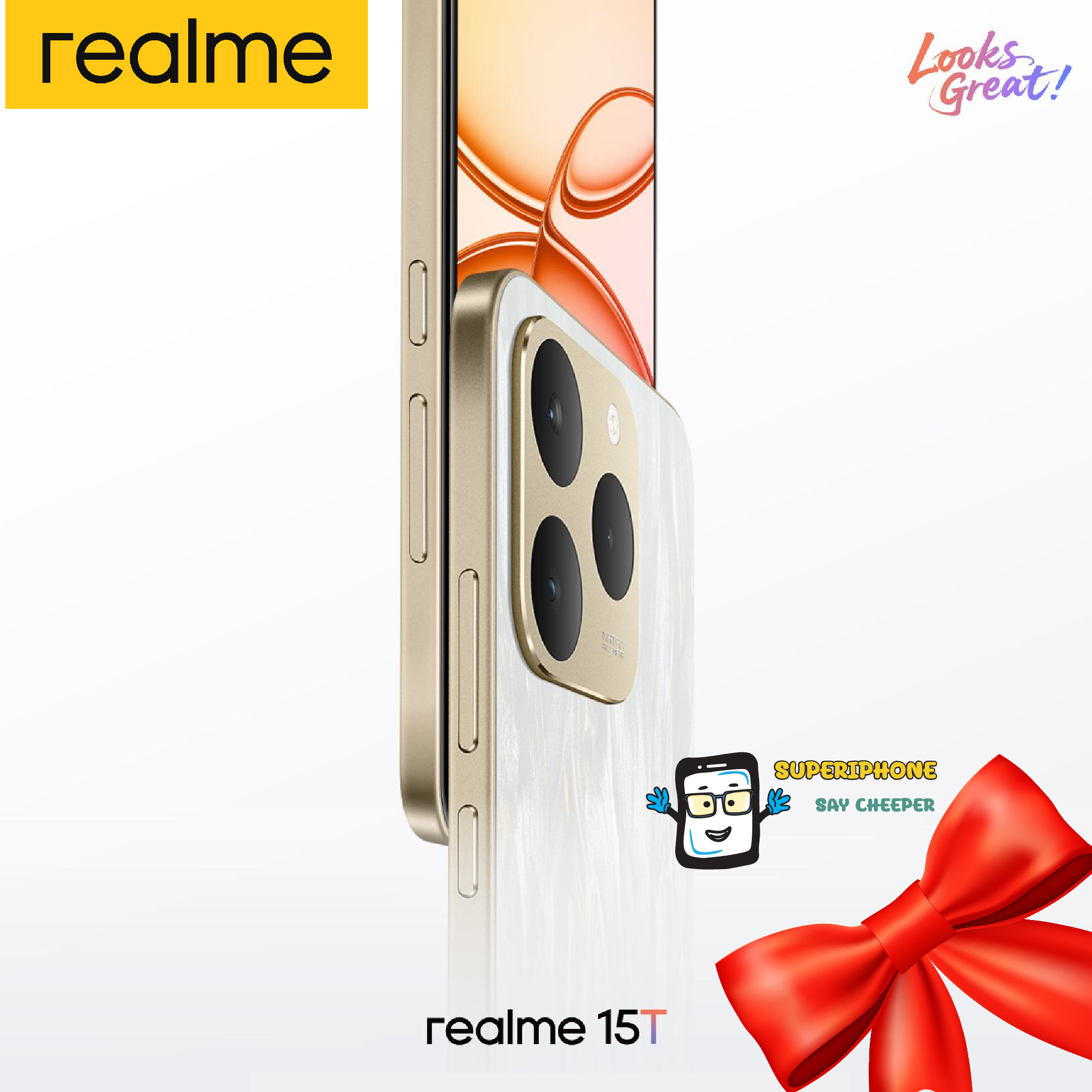 Realme 15t 5g (12/512Gb) 50Mp Camera, 6.57-Inch Amoled Screen ราคา 11,990 บาท*ส่งฟรี