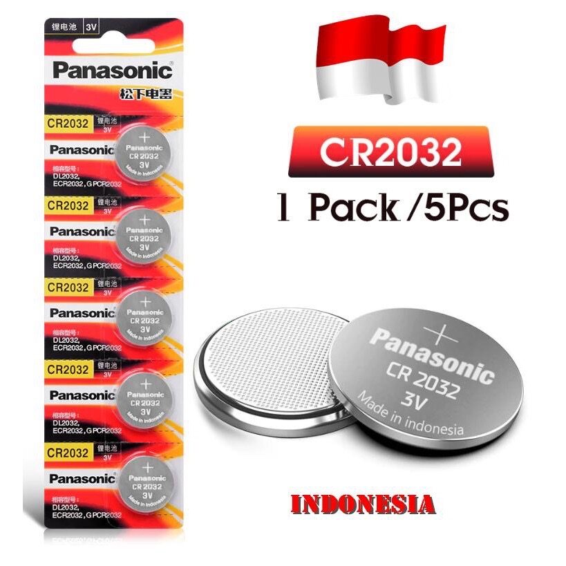 ภาพประกอบของ ของแท้ CR2032 ถ่านกระดุม Panasonic รุ่น CR2032 / CR2025 / CR2016 / CR1632 / CR1620  / CR1616 / CR1220 3V Lithium Battery พร้อมส่ง (1 Pack มี 5 pcs)