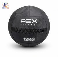 วอลบอล Wall Ball เกรดแข่งขัน ลูกบอลน้ำหนัก  2-12kg ลูกบอลถ่วงน้ำหนัก วอลบอล เกรดแข่งขัน (ฟอนต์สกรีนสีขาว) - FEX Fitness