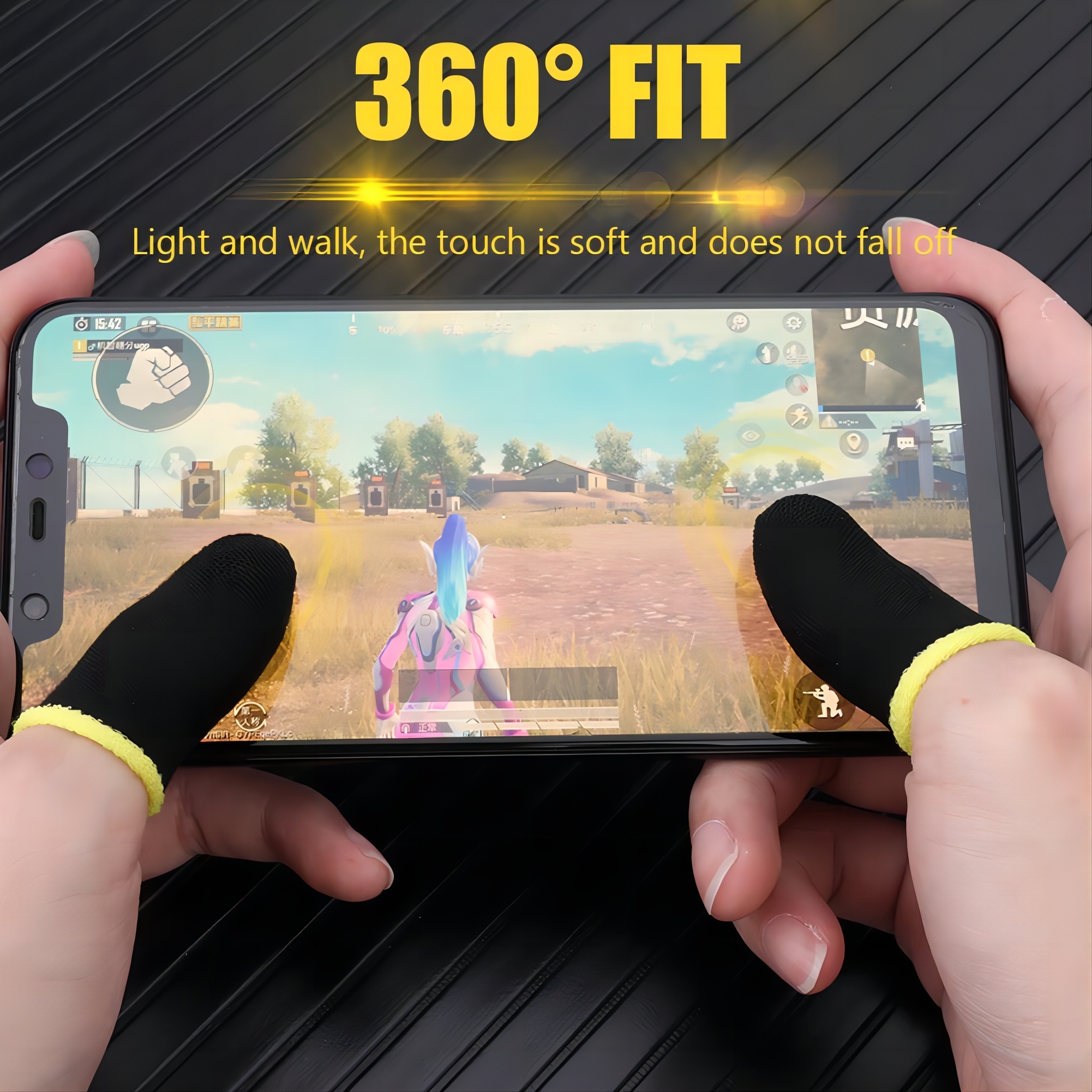 ห้าคู่ ช่วงที่มีอุณหภูมิ1คู่ Super Thin ปลอกนิ้วสำหรับเล่นเกมชนิดระบายอากาศดีสำหรับเกมมือถือ Pubg จอภาพสัมผัส กล่องเก็บของฟรี