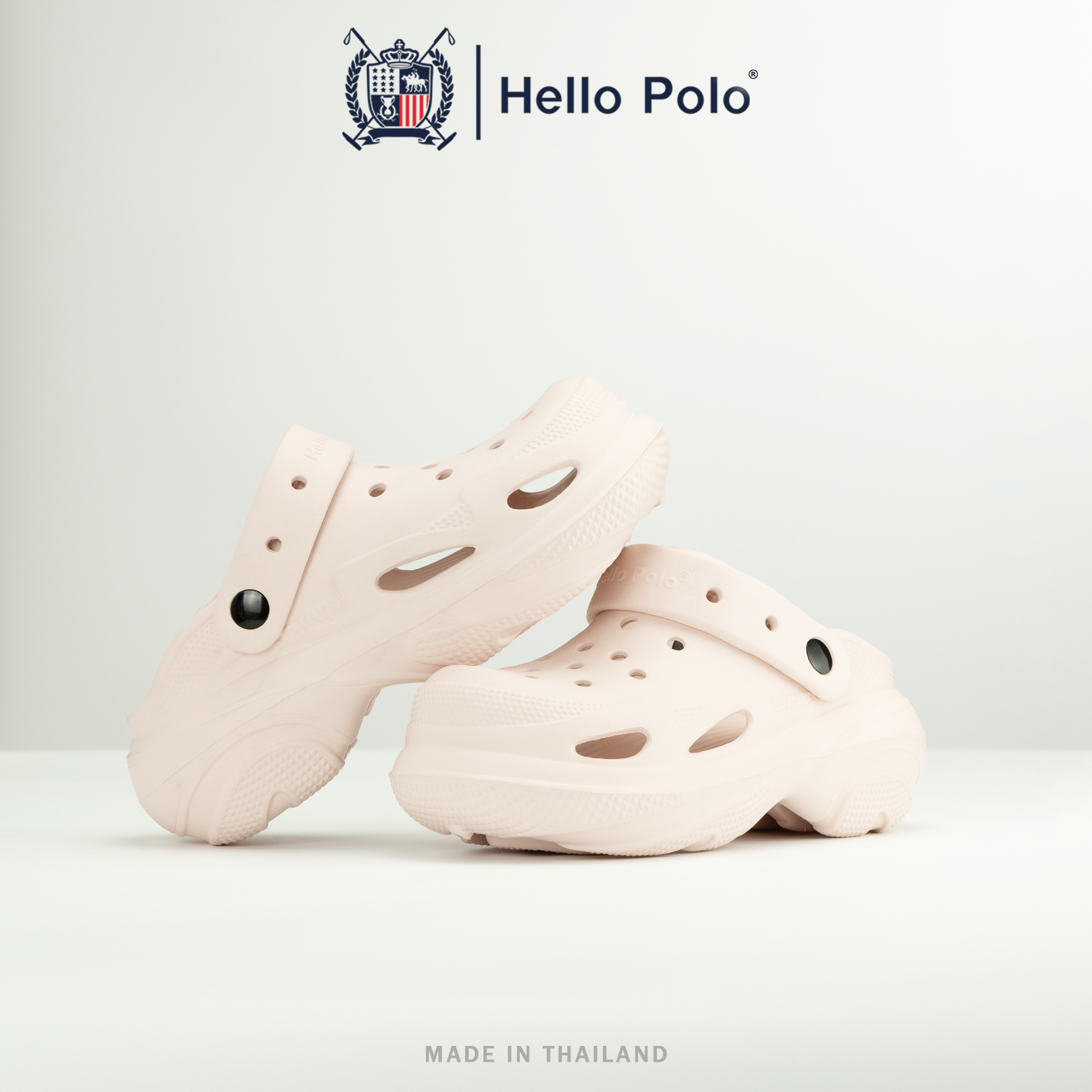 Hello polo big toe sandals women simple design thick bottom wear-resistant non-slip fashion casual EVA material hp8053 ราคา 138 บาท*ส่งฟรี